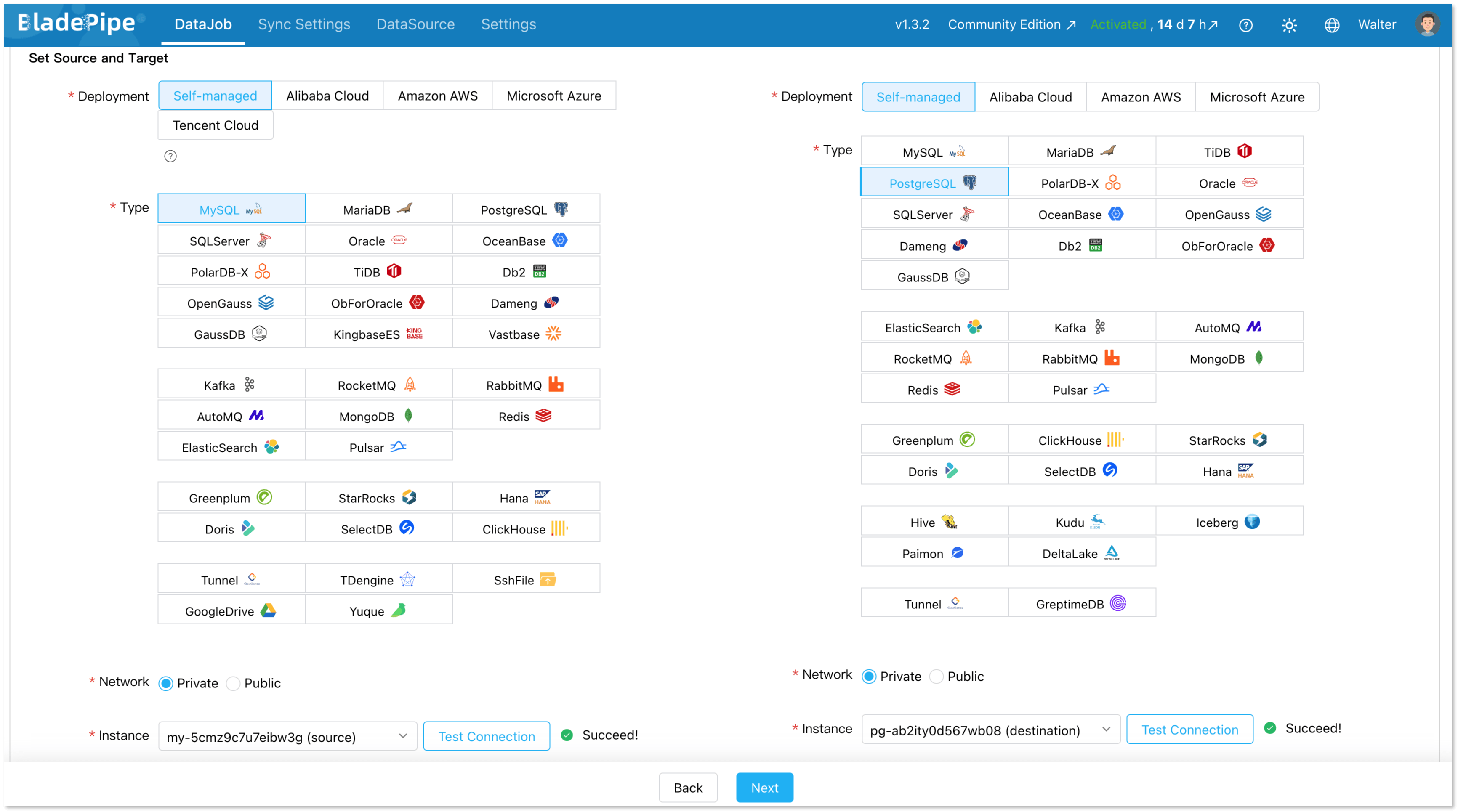 Select Databases for Synchronization