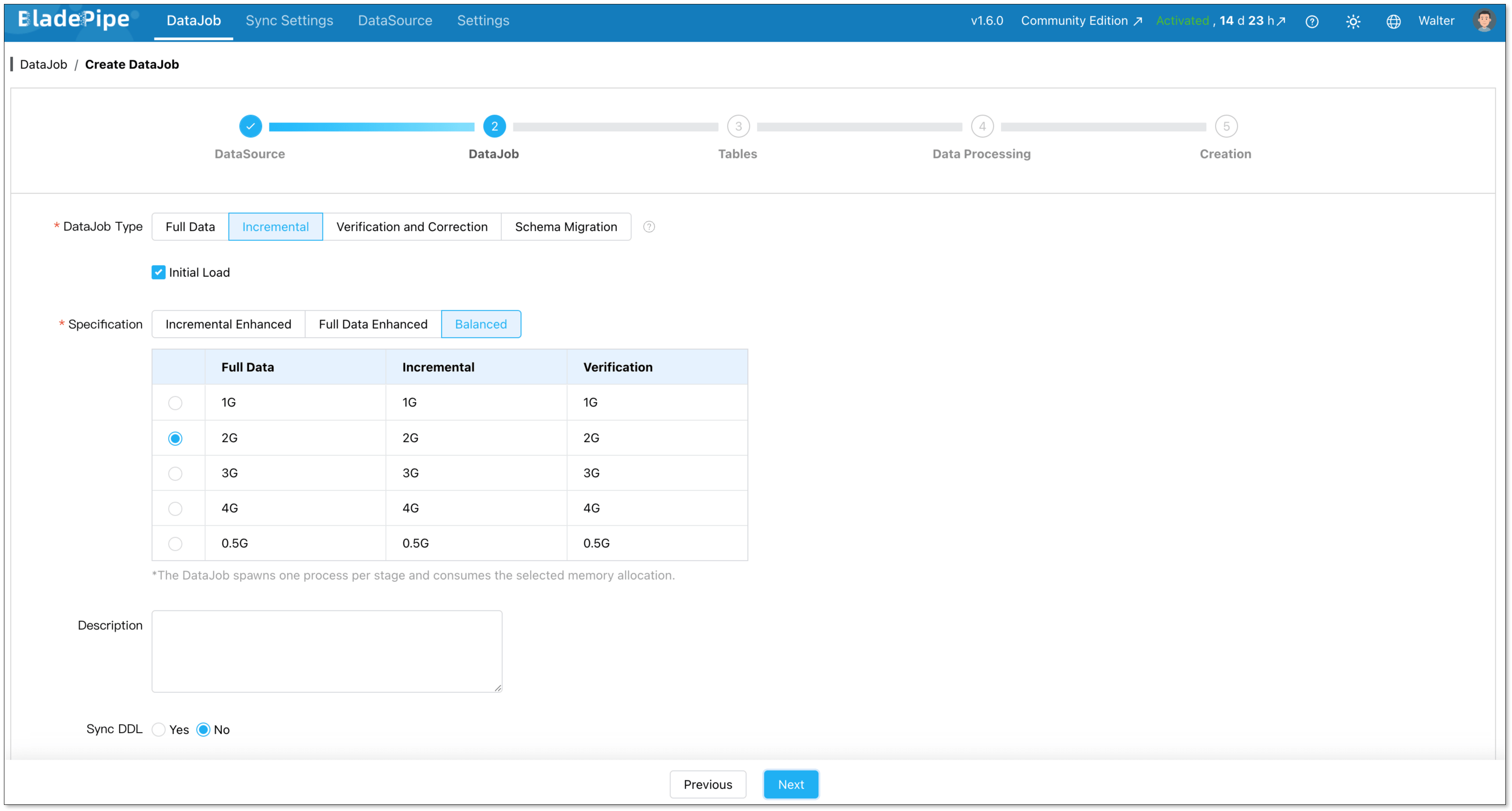 choose datajob type