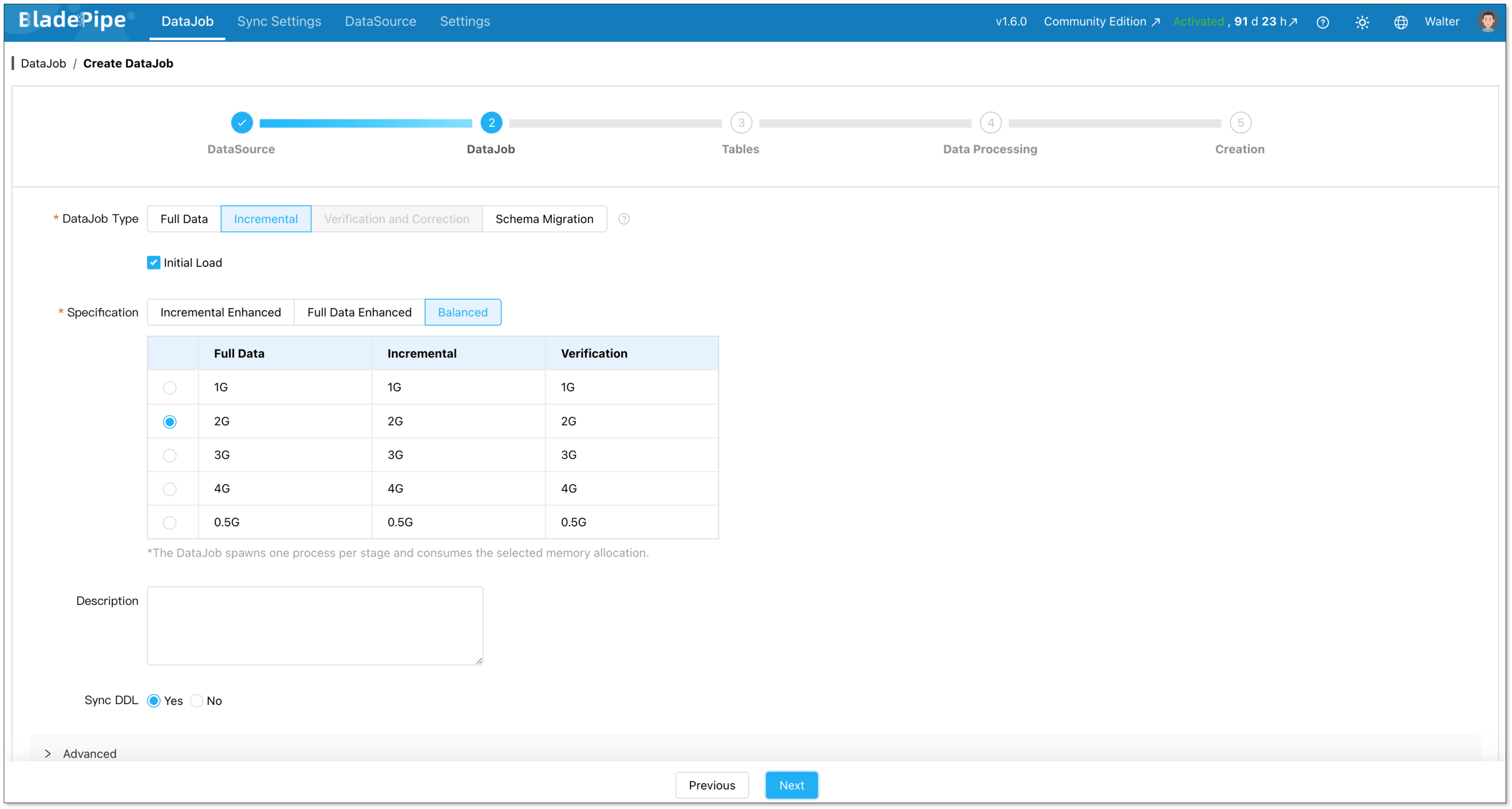 select incremental