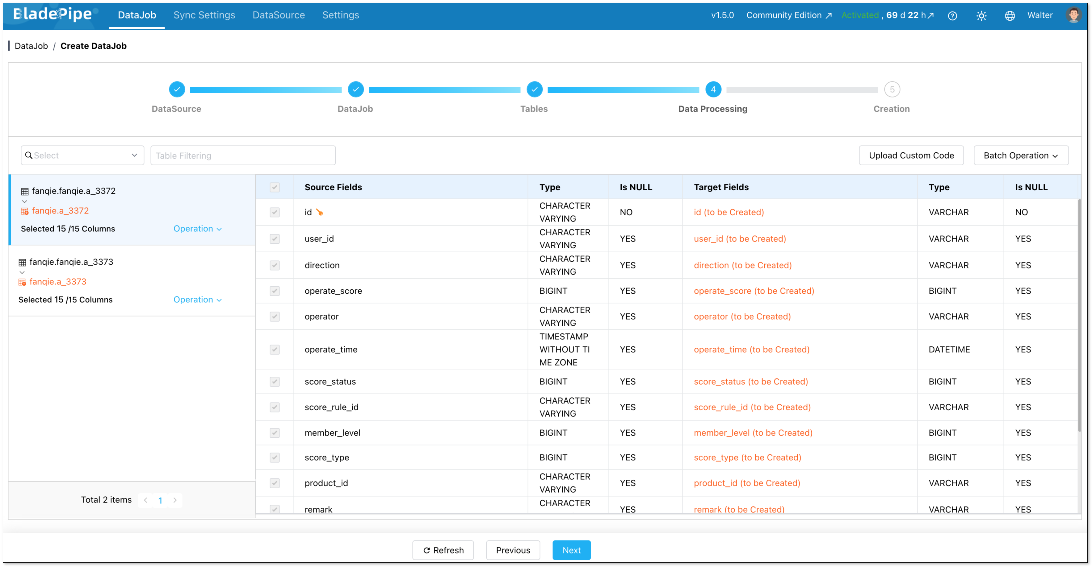 select columns
