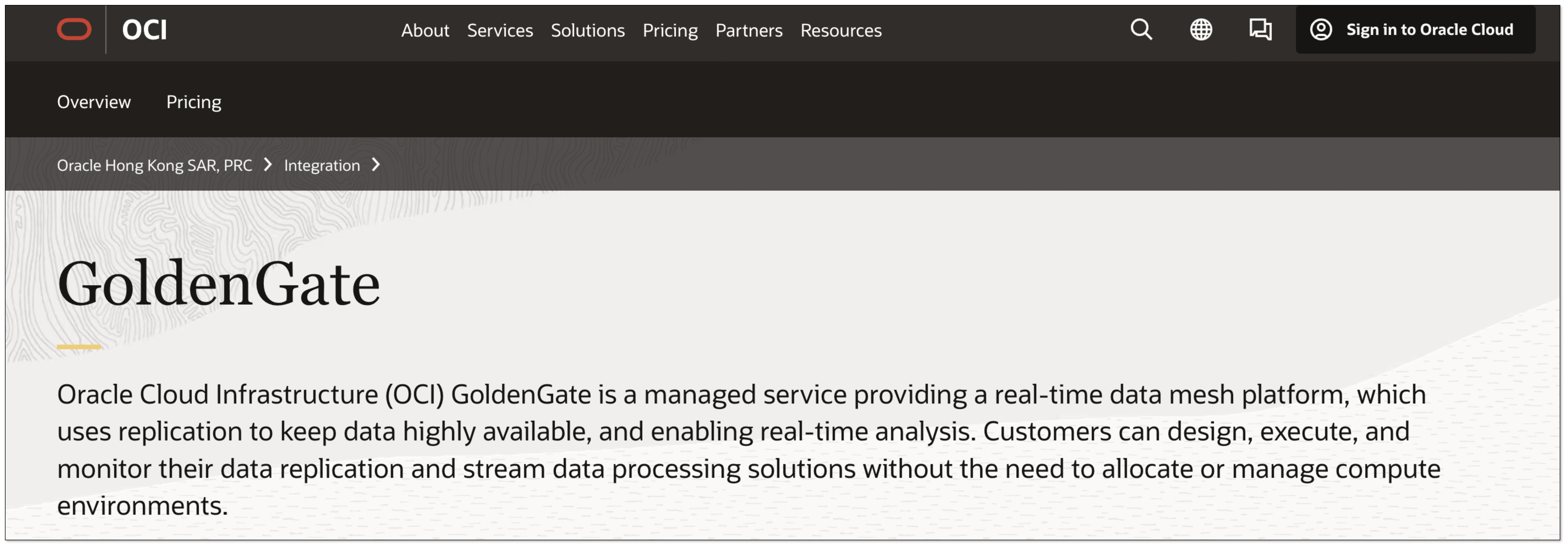 Oracle GoldenGate replication tool