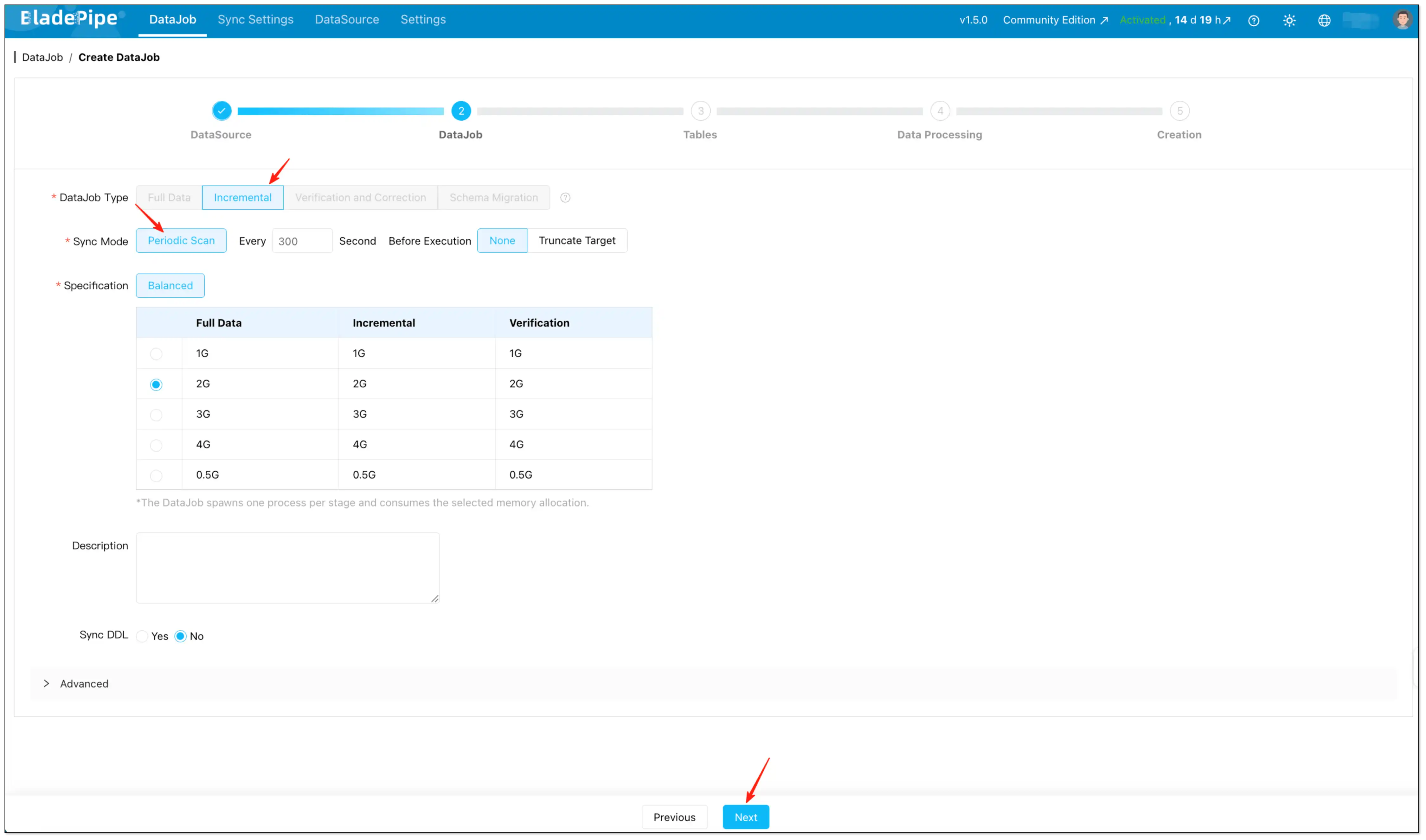 Configure Scheduled Scan (Periodic Scan) for Redshift to MySQL incremental sync