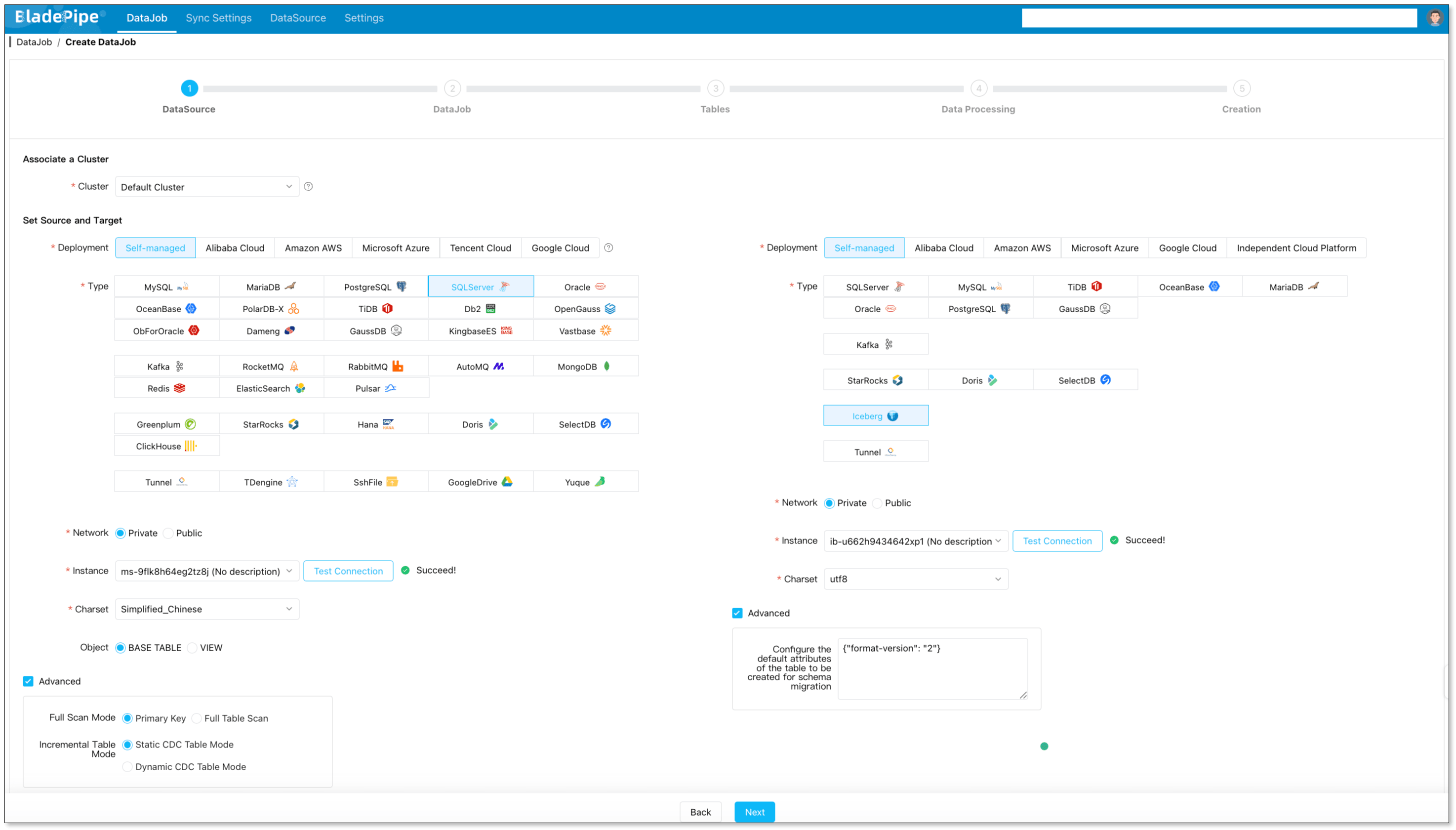 Create a SQL Server to Apache Iceberg data job
