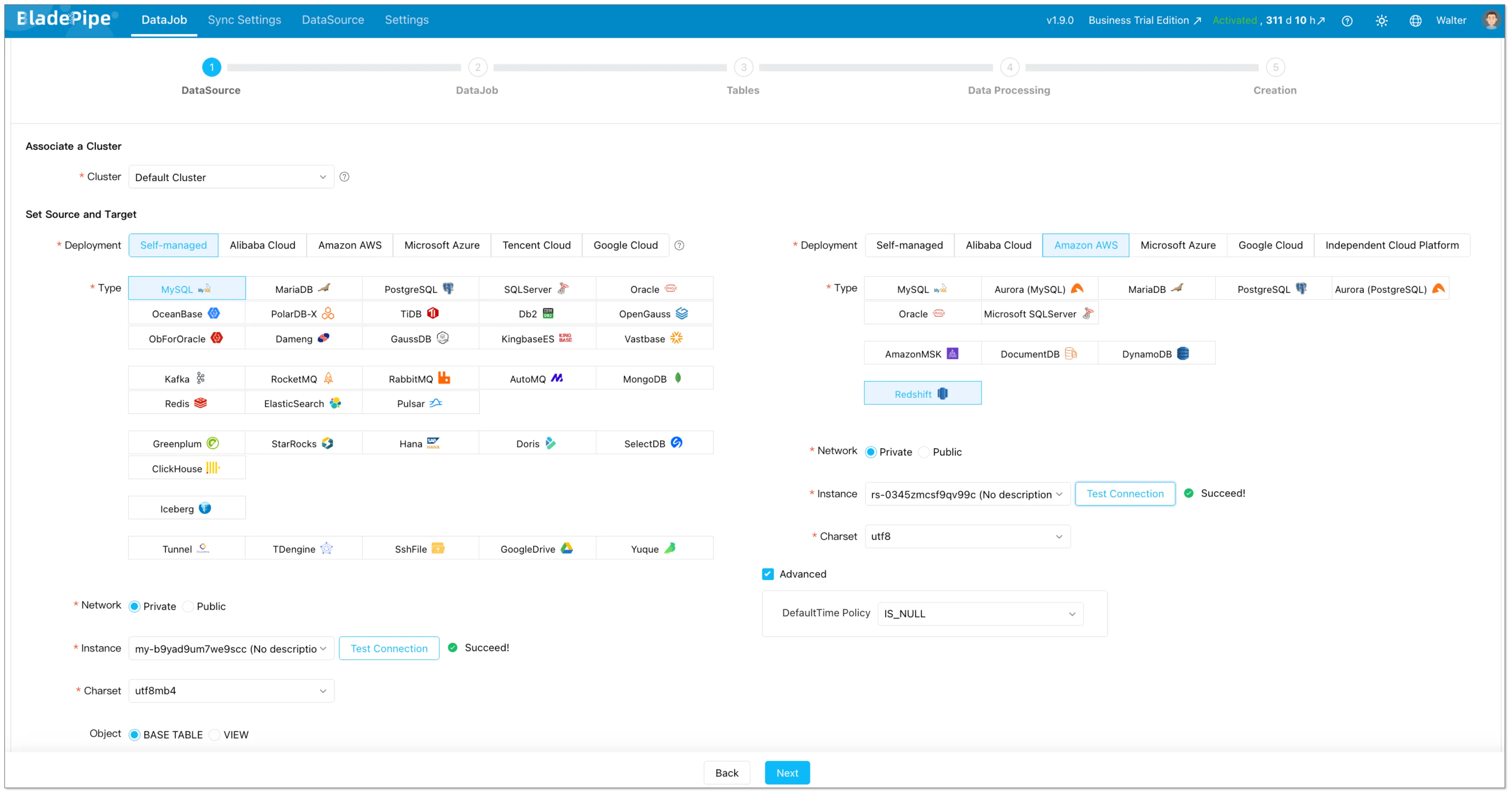 Create a data migration task
