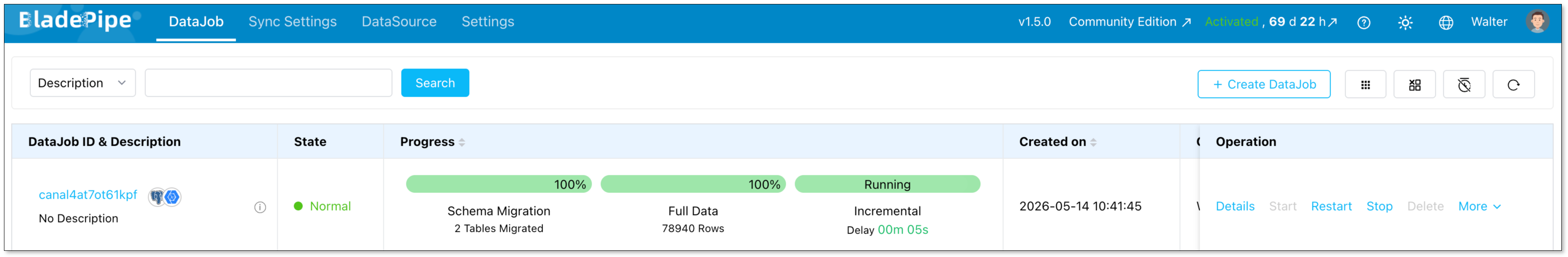 datajob is running