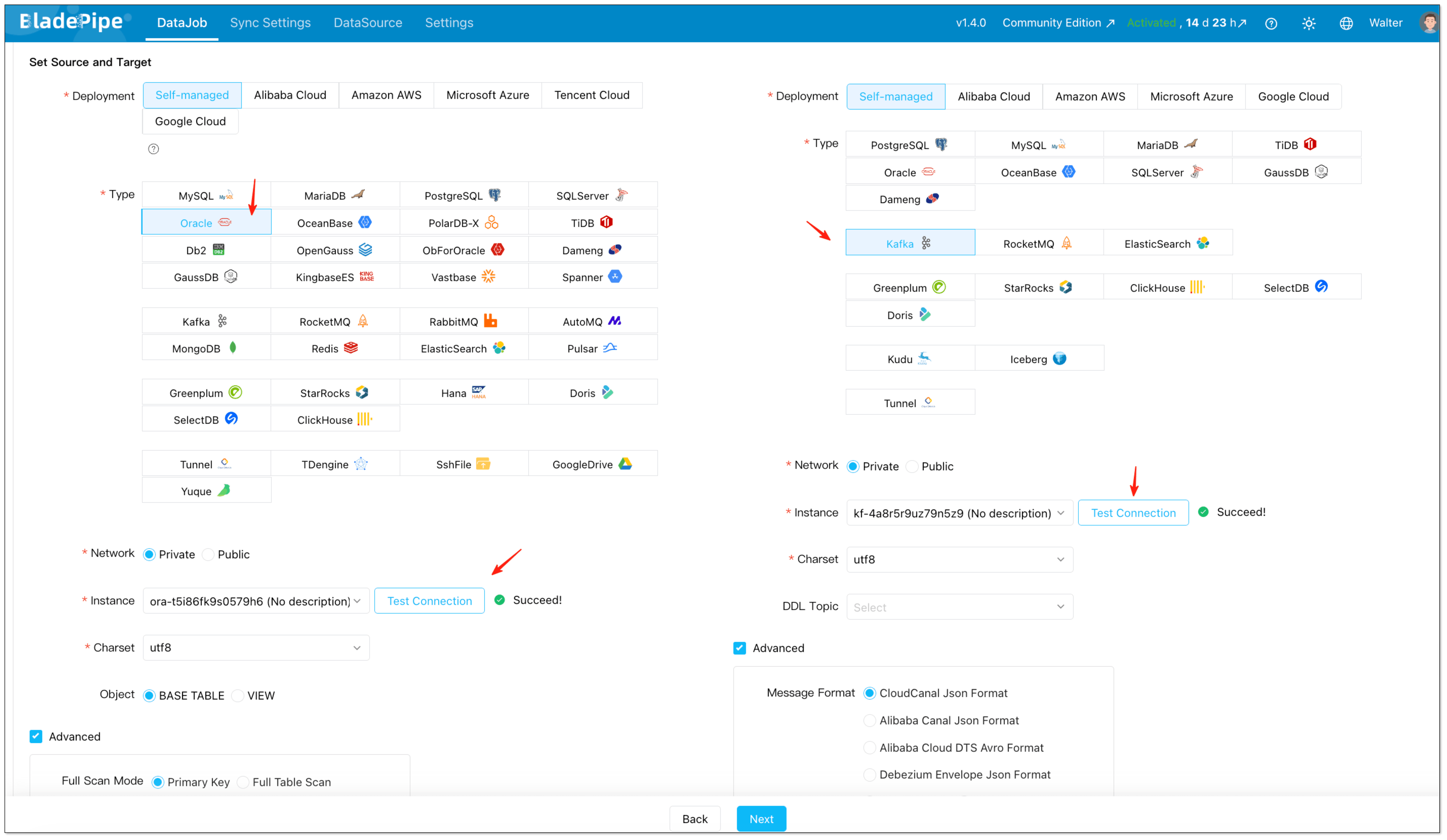 add data source and data target